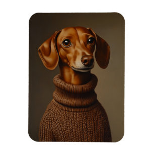 Regal Teckel in een Turtleneck Magneet