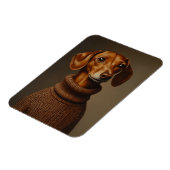 Regal Teckel in een Turtleneck Magneet (Linkerzijde)