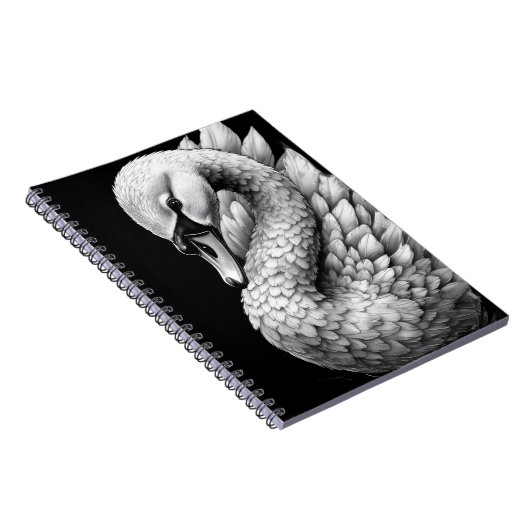"Regal the White Swan" Spiral Notebook Notitieboek (Rechterzijde)