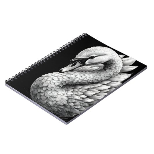 "Regal the White Swan" Spiral Notebook Notitieboek (Linkerzijde)