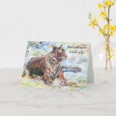 Regal Tiger Colorful Swirls Retirement Kaart (Gele Bloem)