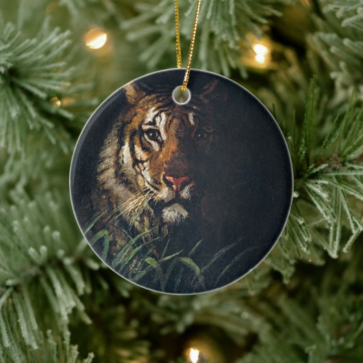Regal Tiger Gaze - Retro Art Ornament (Boom)