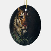Regal Tiger Gaze - Retro Art Ornament (Rechts)