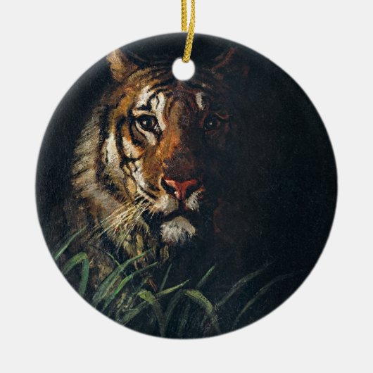 Regal Tiger Gaze - Retro Art Ornament (Voorkant)