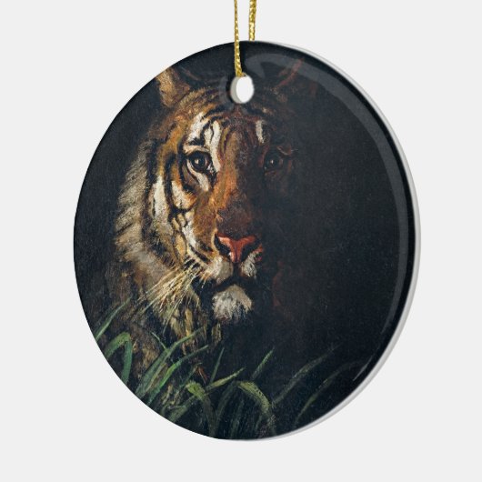 Regal Tiger Gaze - Retro Art Ornament (Links)