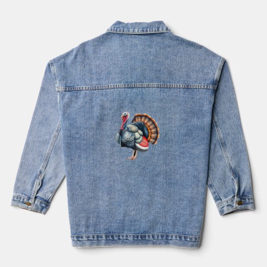 Regal Turkey Display Art Classic T-shirt Denim Jacket (Achterkant)