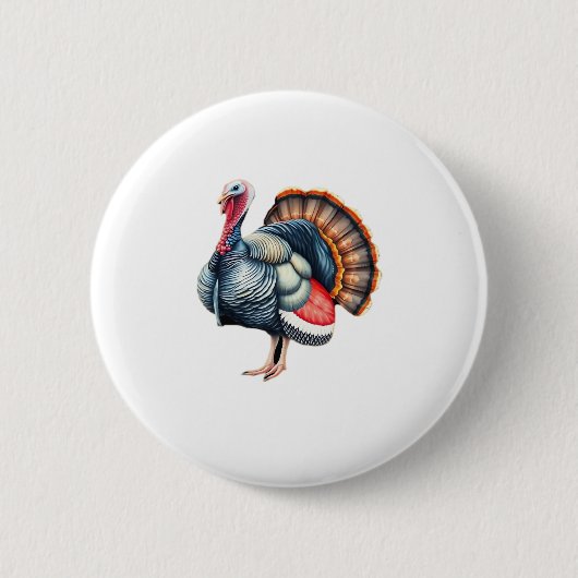 Regal Turkey Display Art Classic T-shirt Ronde Button 5,7 Cm (Voorkant)