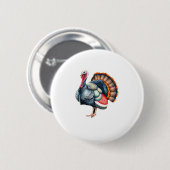 Regal Turkey Display Art Classic T-shirt Ronde Button 5,7 Cm (Voorkant /achterkant)
