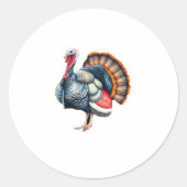 Regal Turkey Display Art Classic T-shirt Ronde Sticker (Voorkant)