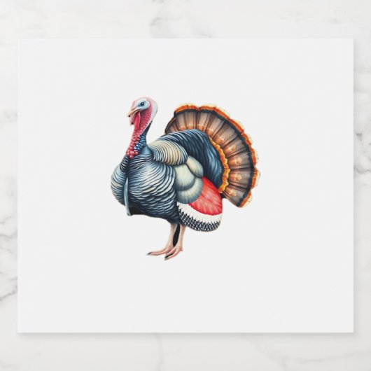 Regal Turkey Display Art Classic T-shirt Sparkling Wijnetiket (Enkel label)