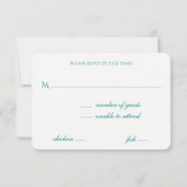 Regal Turquoise en Gold Bokeh Lights RSVP (Achterkant)