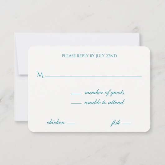 Regal Turquoise en Gold Bokeh Lights RSVP (Achterkant)