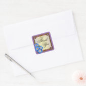 Regal Victoriaans Bloemen Favor | PAARSE Vierkante Sticker (Envelop)
