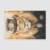 Regal Victoriaans Steampunk Lion Black AB8 Decoupa Tissuepapier (Voorkant)