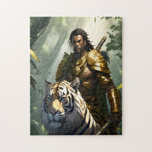 Regal Warrior en tijger Legpuzzel (Verticaal)