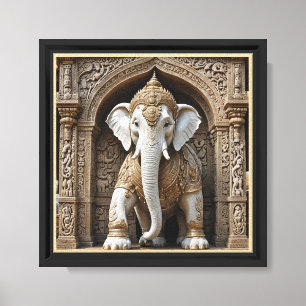 "Regal White Elephant Canvas Muurkunst - Heilig Afdruk