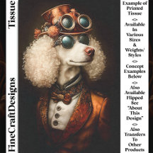 Regal White Steampunk Poedel Hond AX6 Decoupage