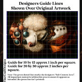 Regal White Steampunk Poedel Hond CT8 Decoupage Tissuepapier