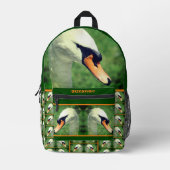 Regal White Swan Natuur gepersonaliseerd Bedrukte Rugzak (Voorkant)