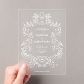 Regal Wit Barok Lijst | Bruiloft Acryl Uitnodigingen (Insitu (Draagbaar))