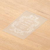 Regal Wit Barok Lijst | Bruiloft Acryl Uitnodigingen (Laagn)