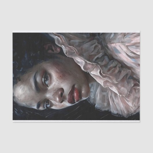 Regal Woman In Ruffled Gown Decoupage Tissuepapier (Voorkant)