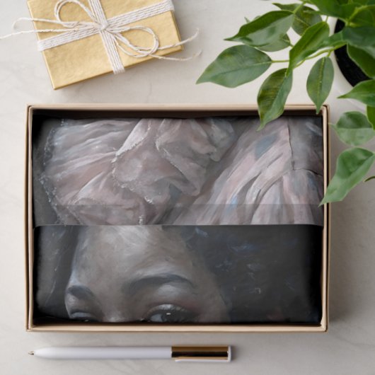 Regal Woman In Ruffled Gown Decoupage Tissuepapier (Geschenk)