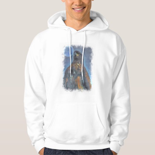 Regal Young Bald Eagle en Moon Painting Hoodie (Voorkant)
