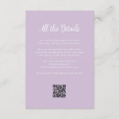 Regal Zachte Lavendel | Huwelijksdetails QR-code Informatiekaartje (Voorkant)
