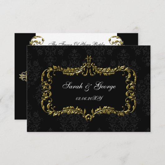 regal zwart goud rsvp kaarten Standaard 3.5 x 5 (Voorkant / Achterkant)