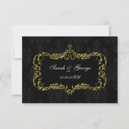 regal zwart goud rsvp kaarten Standaard 3.5 x 5 Kaartje (Voorkant)