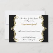 regal zwart goud rsvp kaarten Standaard 3.5 x 5 Kaartje (Achterkant)