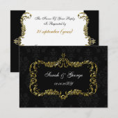 regal zwart goud rsvp kaarten Standaard 3.5 x 5 Kaartje (Voorkant / Achterkant)