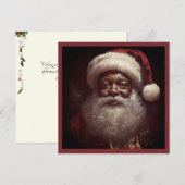 Regal Zwart Santa Wit Baard Santa Hoed Feestdagenkaart (Voorkant / Achterkant)