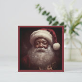 Regal Zwart Santa Wit Baard Santa Hoed Feestdagenkaart (Staand voorkant)