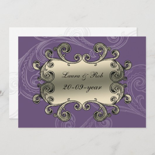 regale bloei paars dank u kaart (Voorkant / Achterkant)