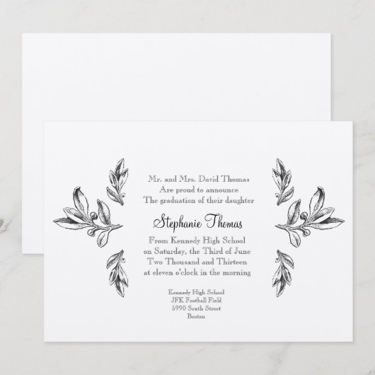 Regale kennisgeving of uitnodiging (Voorkant / Achterkant)