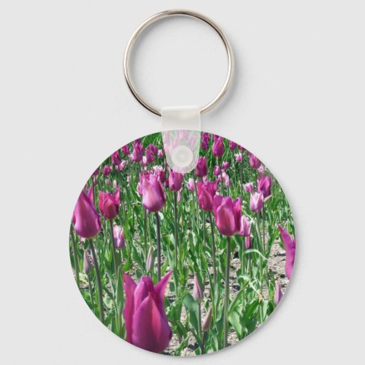 Regale Paarse Tulpen Sleutelhanger (Voorkant)