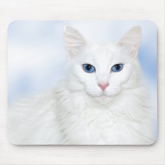 Regale witte kat muismat (Voorkant)