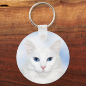 Regale witte kat sleutelhanger (Voorkant)