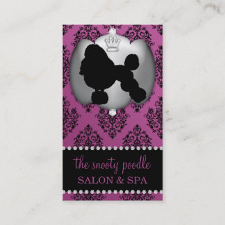 Regalia Paars Jeweled Damask Dog Grooming/Spa Visitekaartje