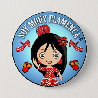 Regalos de Flamenca de Soy Muuy Flamenca Morena Ronde Button 7,6 Cm