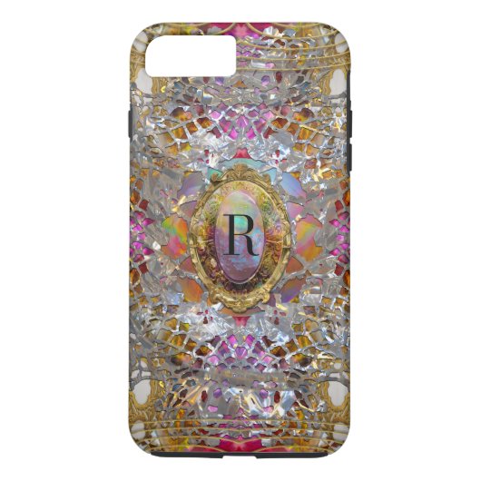 Regardez dans kaléidoscope Elegant Girly Monogram Case-Mate iPhone Case (Achterkant)