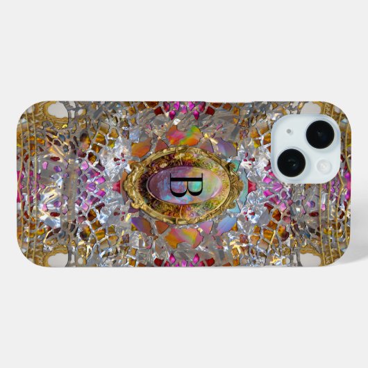 Regardez Rega Elegant Monogram Case-Mate iPhone Case (Achterkant (horizontaal))