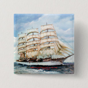Regata Cutty Sark/Cutty Sark Tall Ships Race Vierkante Button 5,1 Cm