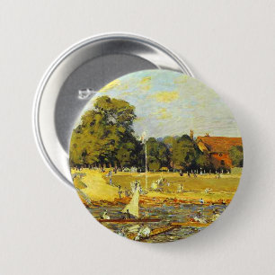 Regatta bij Hampton Court Alfred Sisley Poster Ronde Button 7,6 Cm