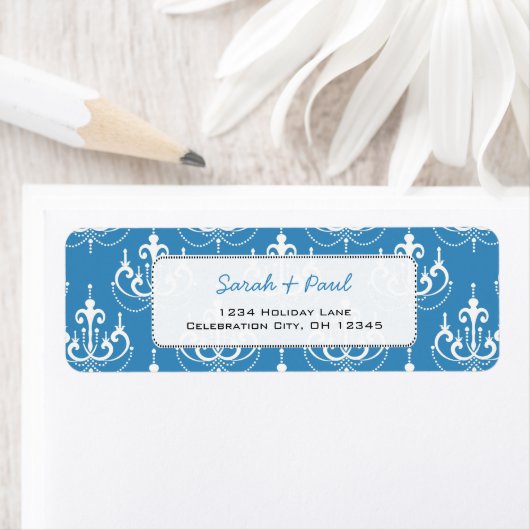 Regatta Blue Chandeliers Return Address Label (Insitu)