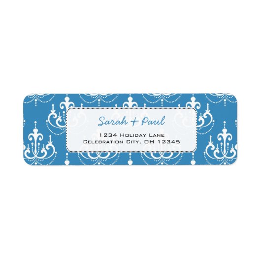 Regatta Blue Chandeliers Return Address Label (Voorkant)