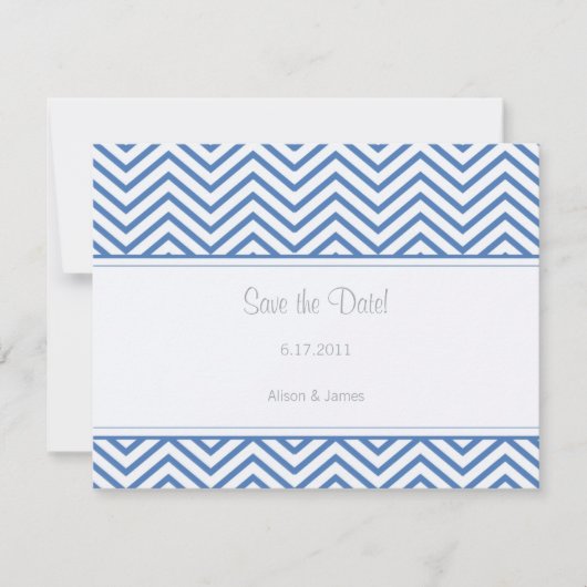 Regatta Blue Chevron Save the Date Annouting (Voorkant)