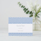 Regatta Blue Chevron Save the Date Annouting (Staand voorkant)